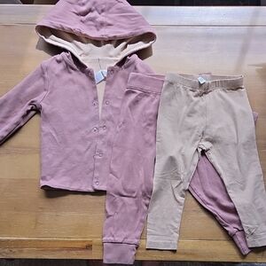 Colored Organics Reversible Hoodie, Jogger & Leggings in Aster/Clay 18-24m